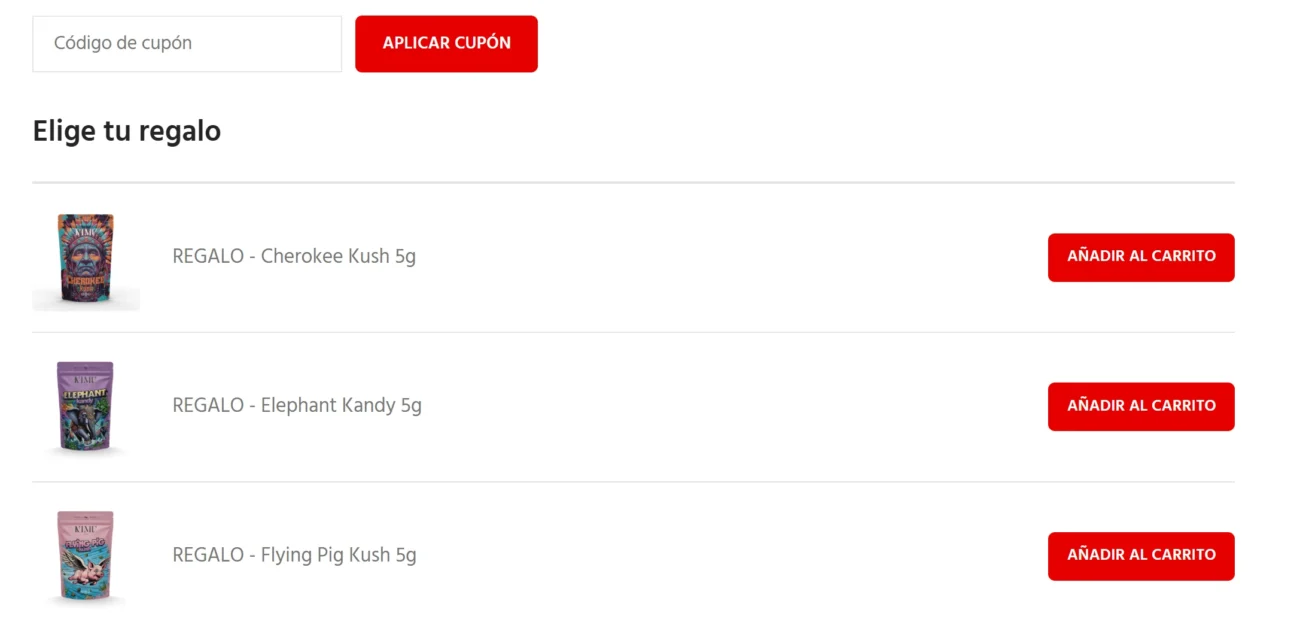 Regalos CBD gratis al comprar en nimú